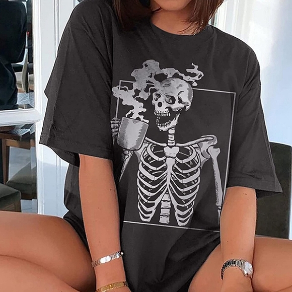 Tops - 💀☕ "death before decaf" fitted t-shirt